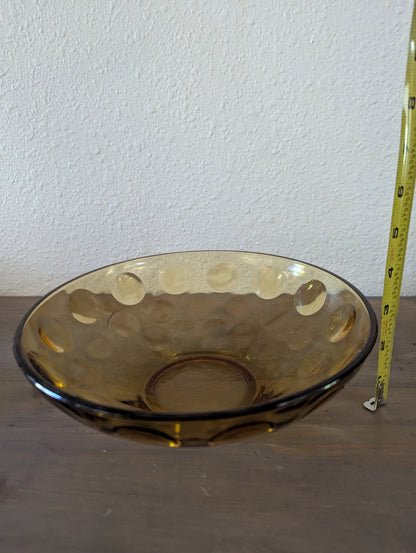 1960's Hazel Atlas (Capri Dot) 9" Amber Serving Bowl