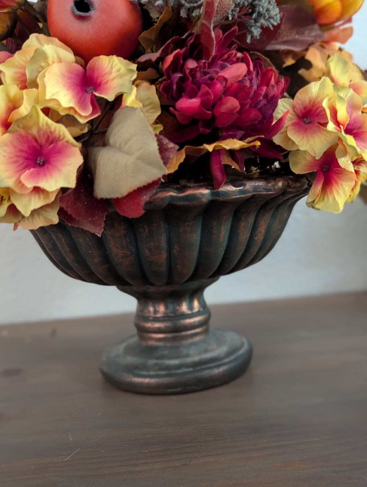 Fall Foilage in a "Trophy" Style Pedestal Vase