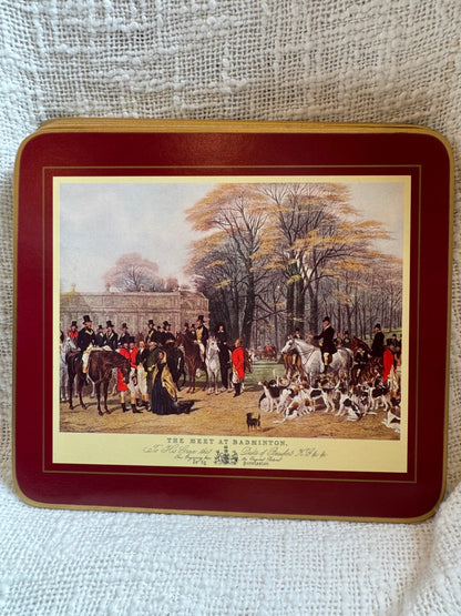 Vintage Clover Leaf “Old Hunt”  table mats set of 6 United kingdom 