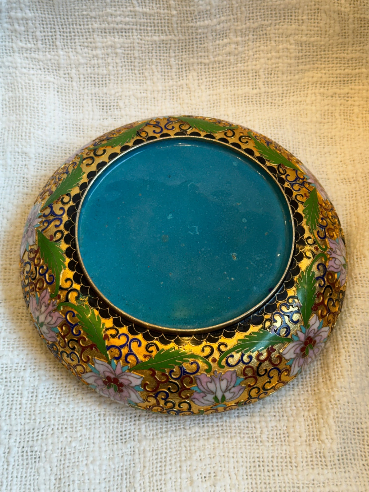Vintage Chinese cloisonné enamel bowl