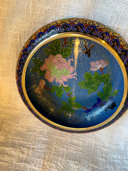 Vintage Chinese cloisonné enamel bowl