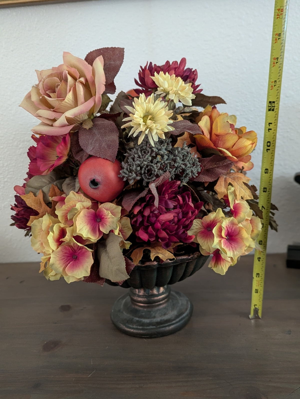 Fall Foilage in a "Trophy" Style Pedestal Vase