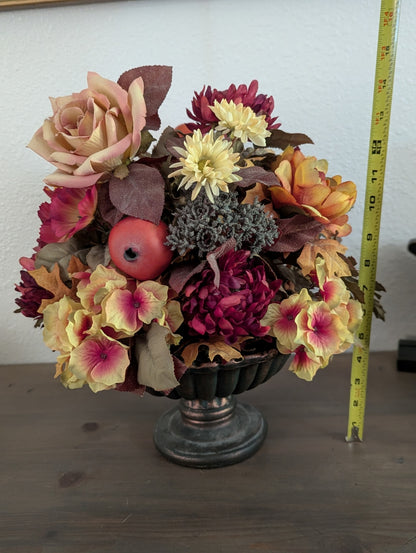 Fall Foilage in a "Trophy" Style Pedestal Vase