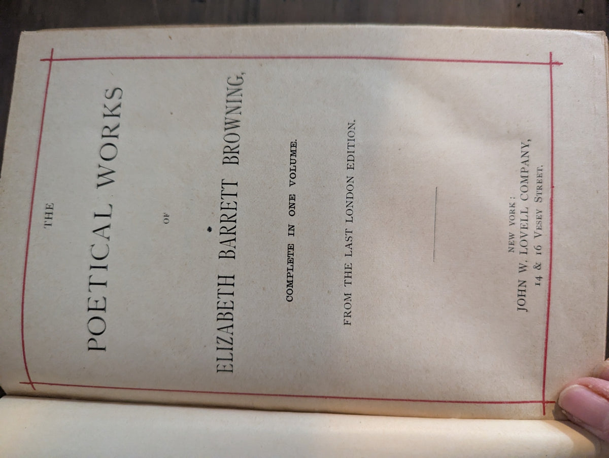 1880's Poetic Works of Elizabeth Barret Browning