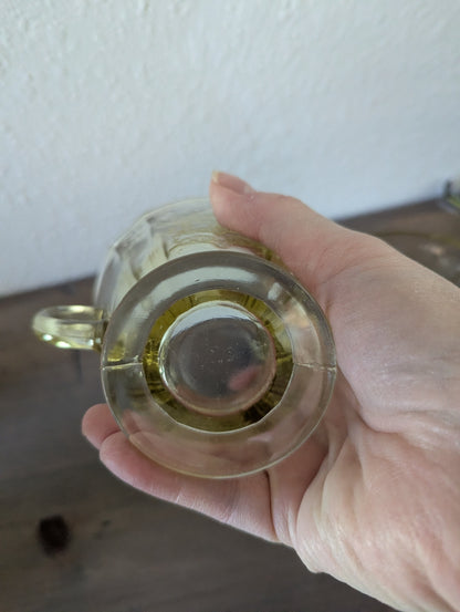 1930's Madrid Pattern by Federalist Glass Yellow/Amber Cream & Sugar