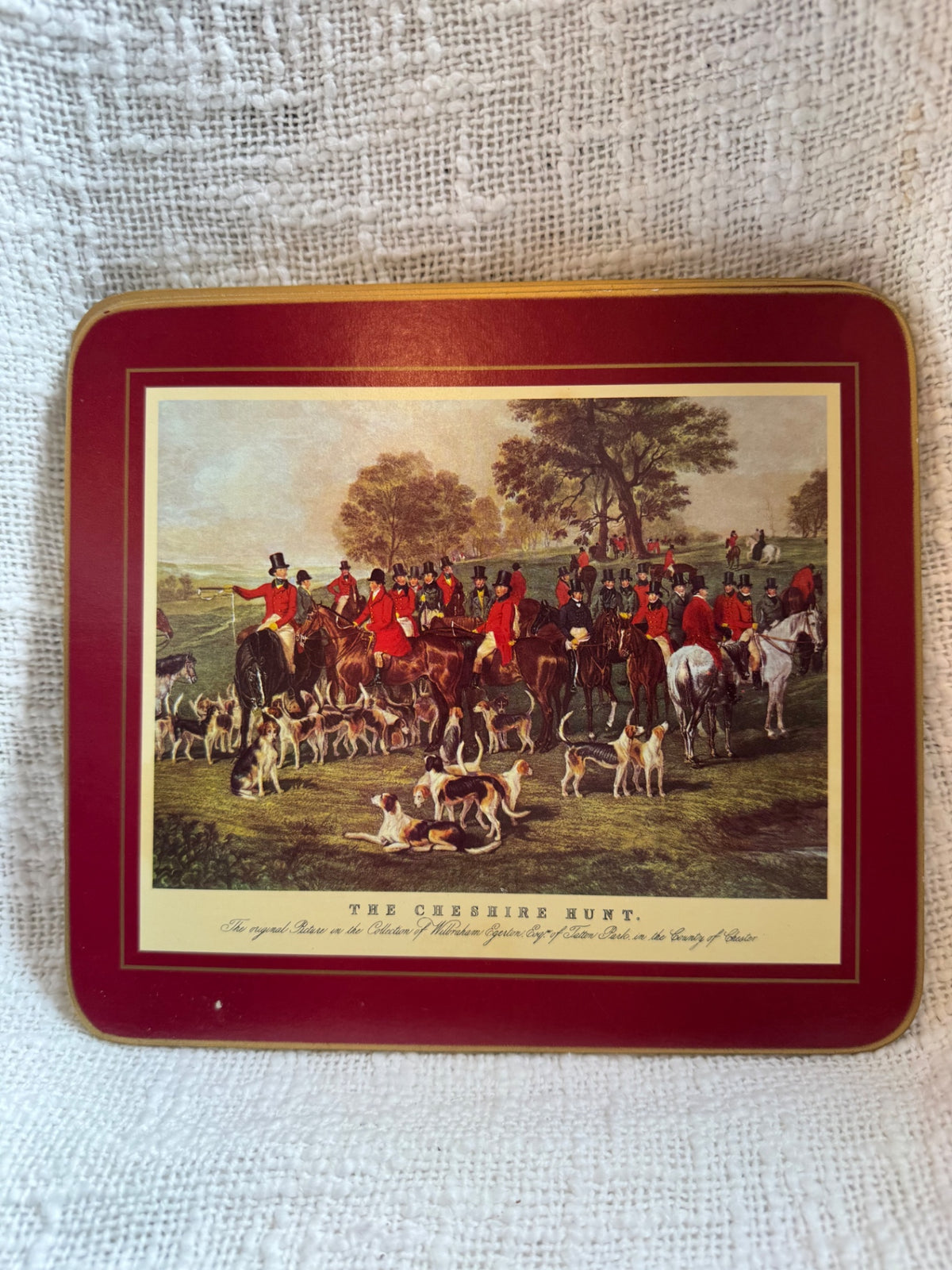 Vintage Clover Leaf “Old Hunt”  table mats set of 6 United kingdom 