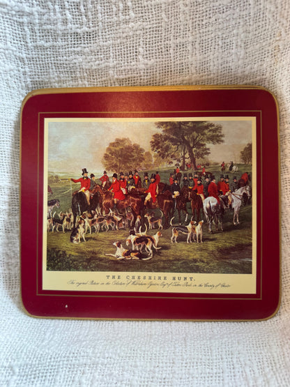 Vintage Clover Leaf “Old Hunt”  table mats set of 6 United kingdom 