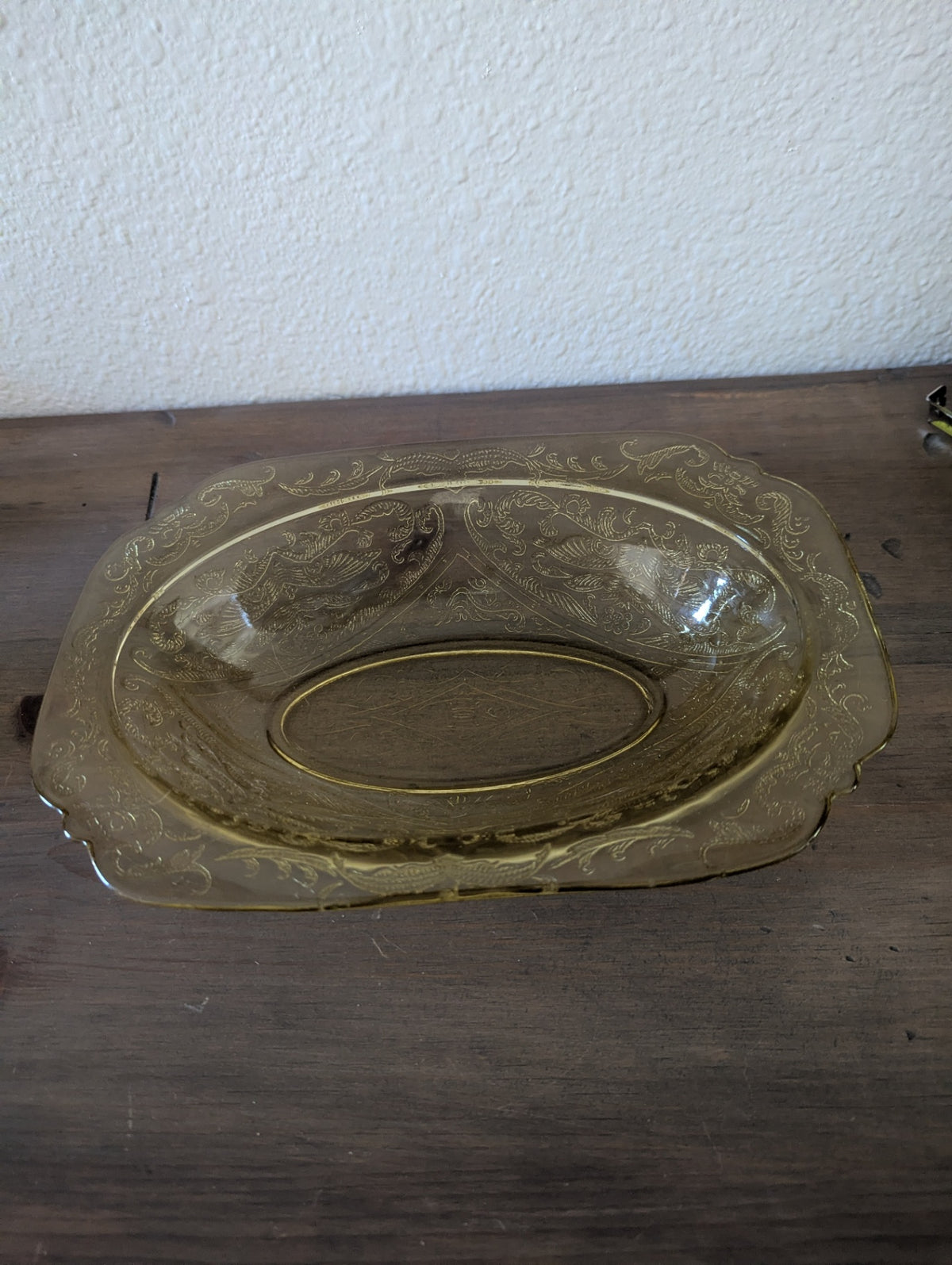 1930's Madrid Pattern by Federal Glass Yellow/Amber Serving Bowl
