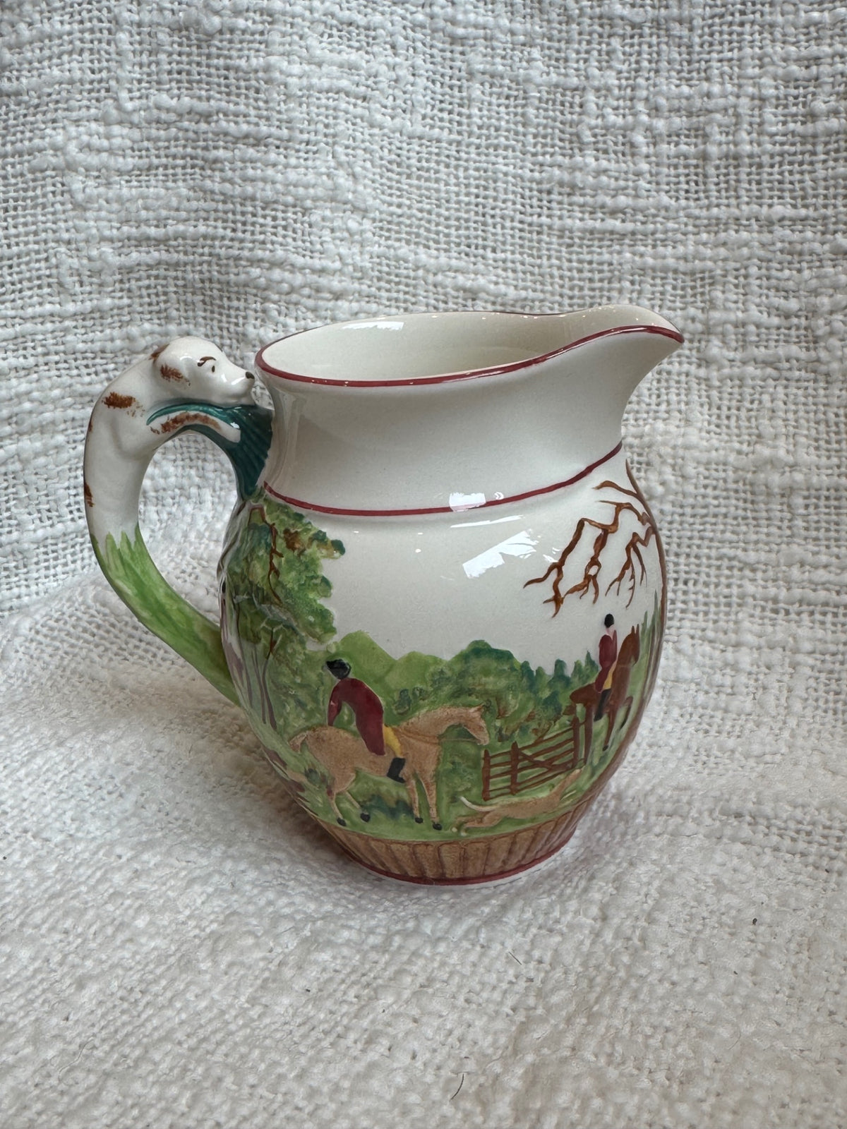 Wedgewood Dye Ken John Peel 1829 England small hunt scene jug 