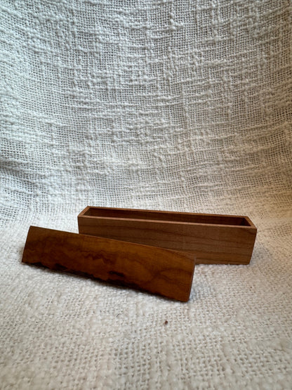 Hand made unique Live edge Wooden mini box w /lid