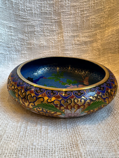 Vintage Chinese cloisonné enamel bowl