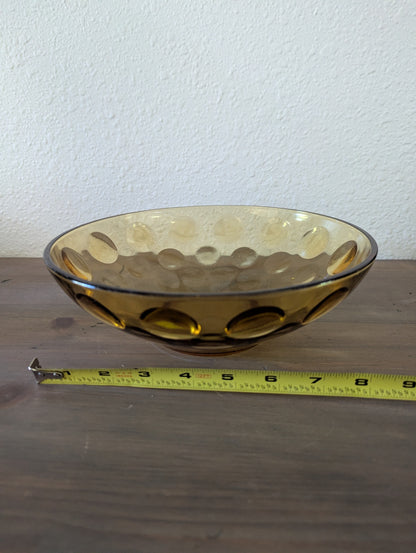 1960's Hazel Atlas (Capri Dot) 9" Amber Serving Bowl
