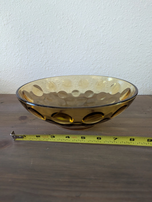 1960's Hazel Atlas (Capri Dot) 9" Amber Serving Bowl