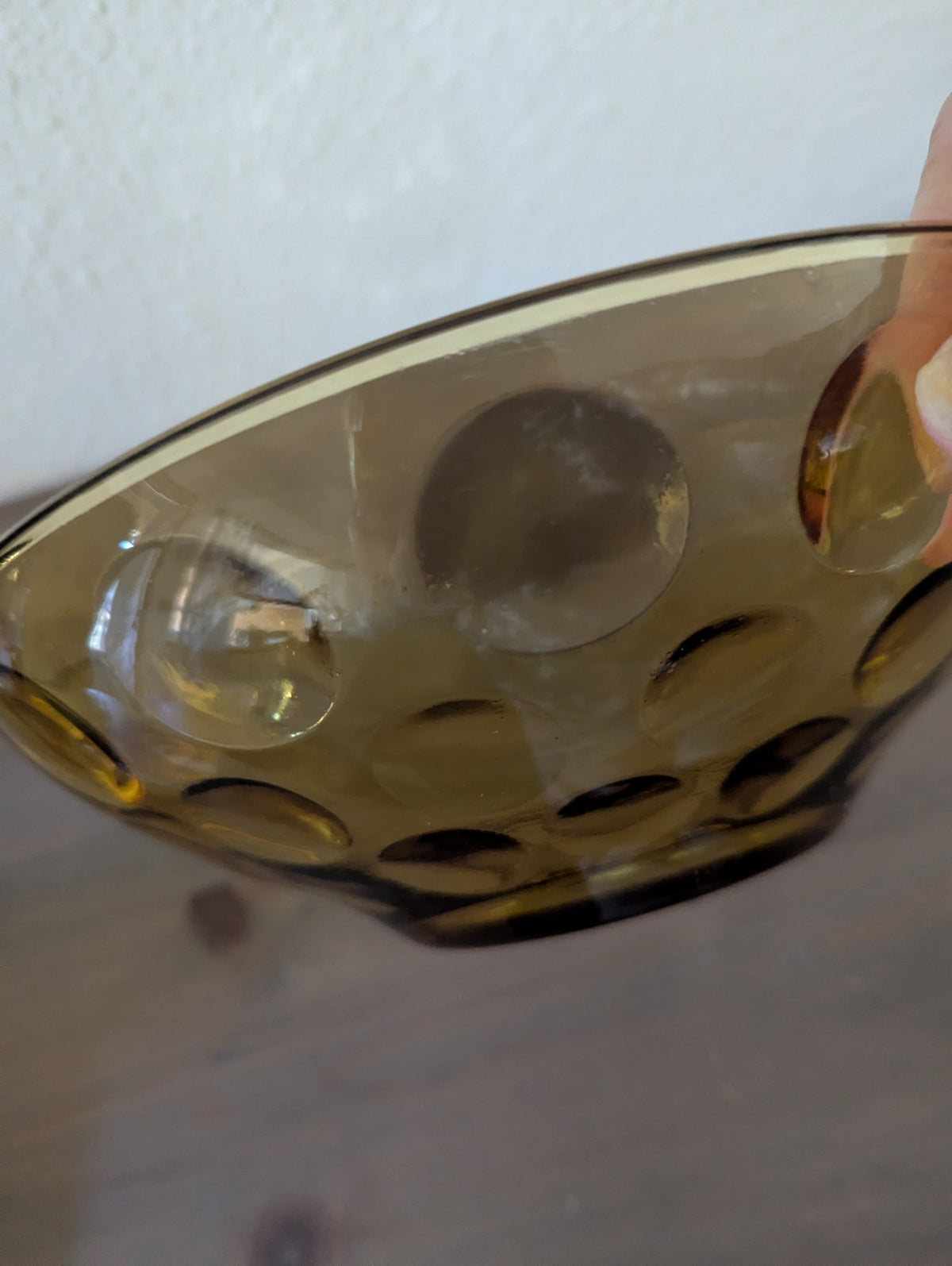 1960's Hazel Atlas (Capri Dot) 9" Amber Serving Bowl