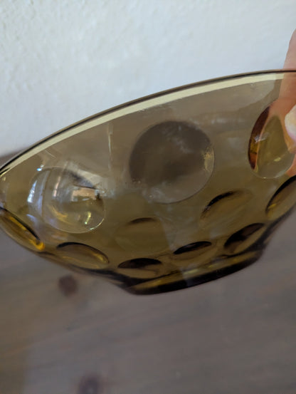 1960's Hazel Atlas (Capri Dot) 9" Amber Serving Bowl