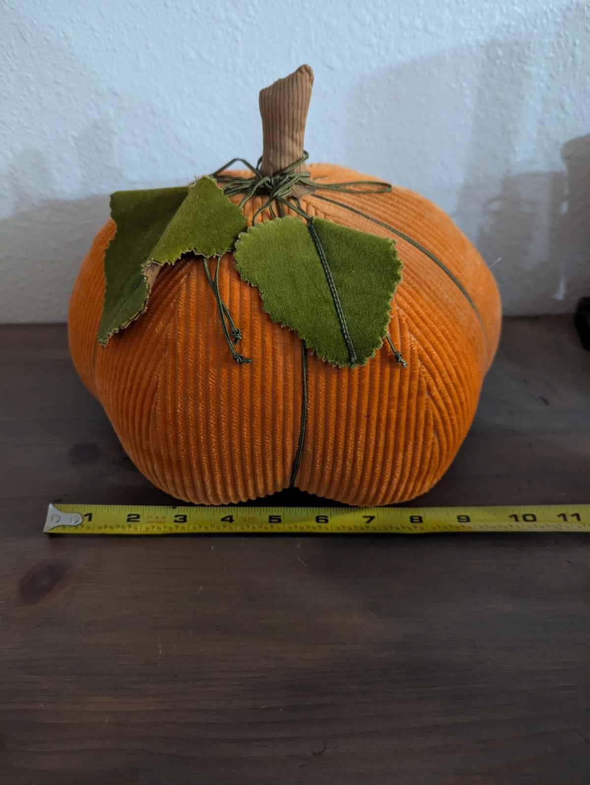 Vtg. Hallmark Corduory Stitched Pumpkin Plush Decor