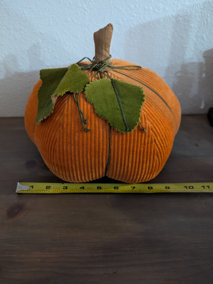 Vtg. Hallmark Corduory Stitched Pumpkin Plush Decor