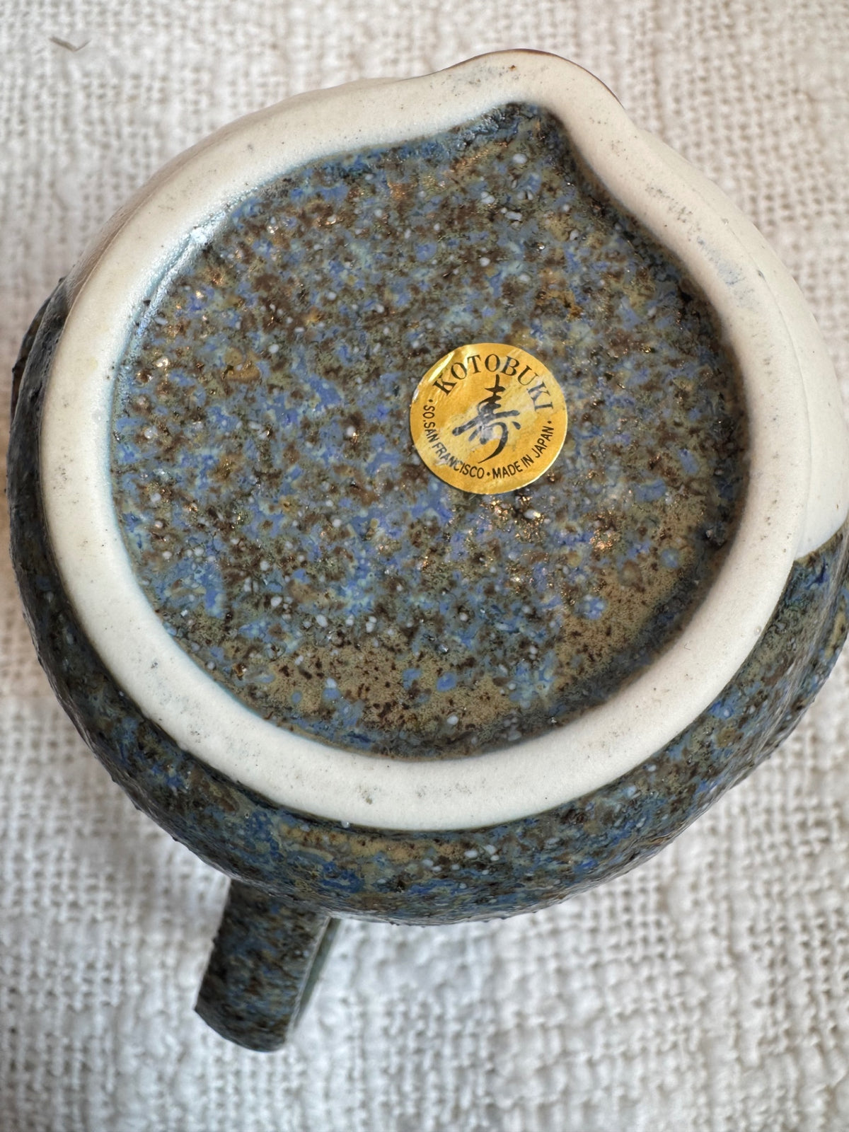 Mid-century Kotobuki Japanese stoneware owl creamer 