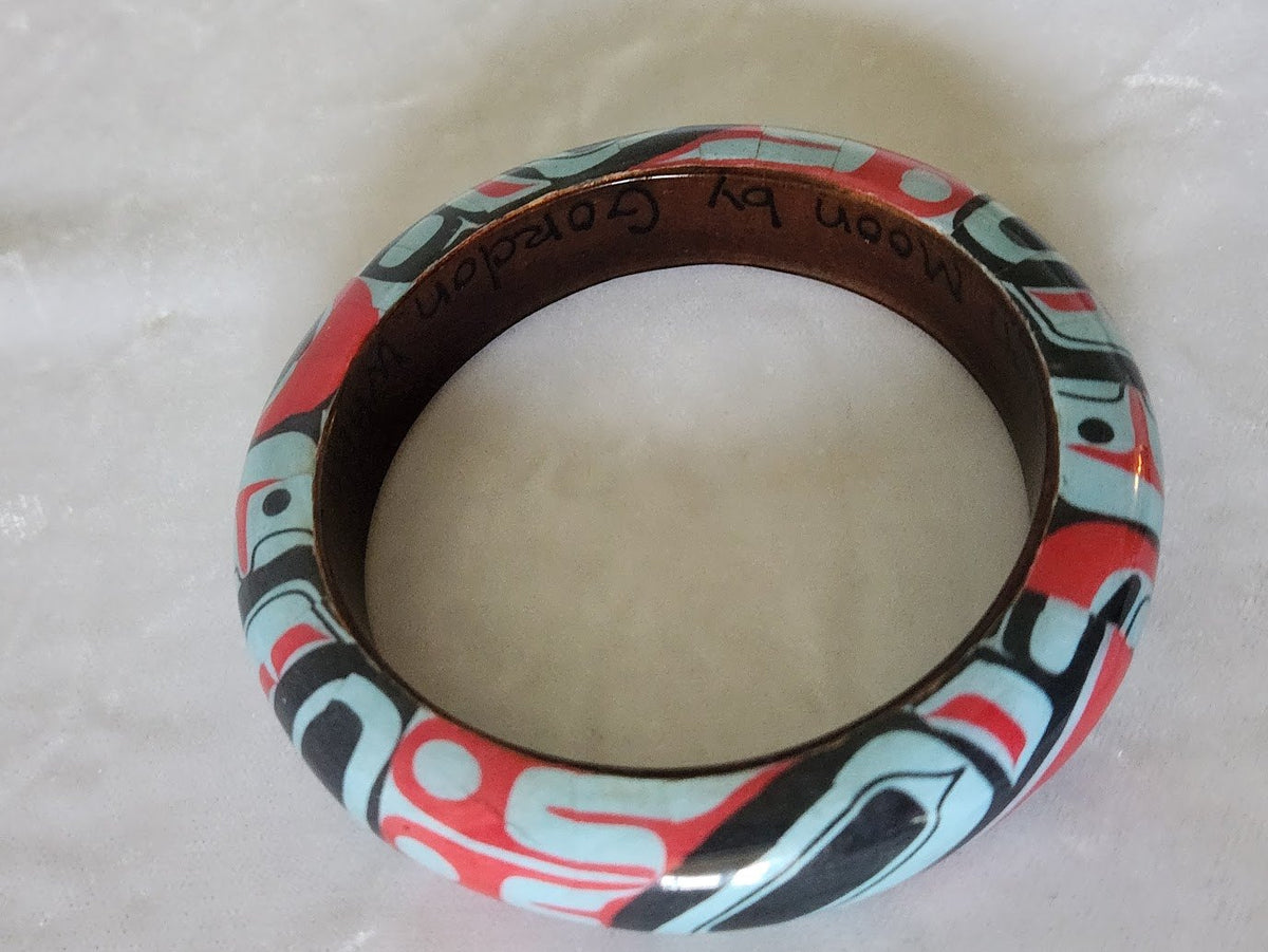 Haida Raven Moon by Gordon White Wooden Bangle Bracelet