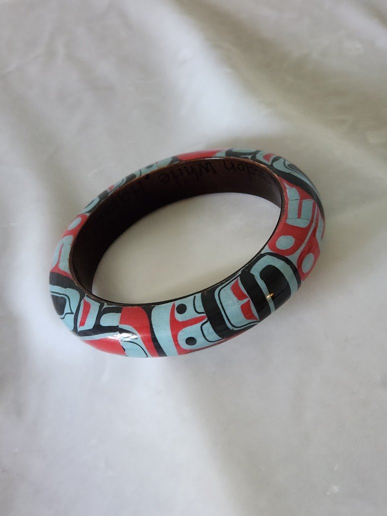 Haida Raven Moon by Gordon White Wooden Bangle Bracelet