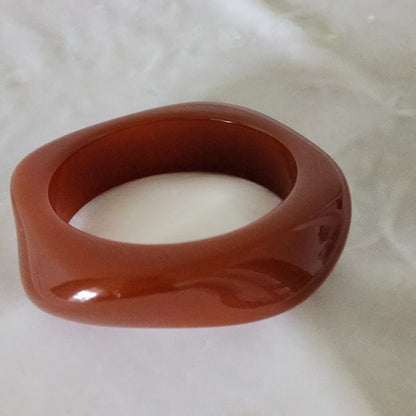 Caramel Art Deco Revival Postmodern Resin Bangle Bracelet