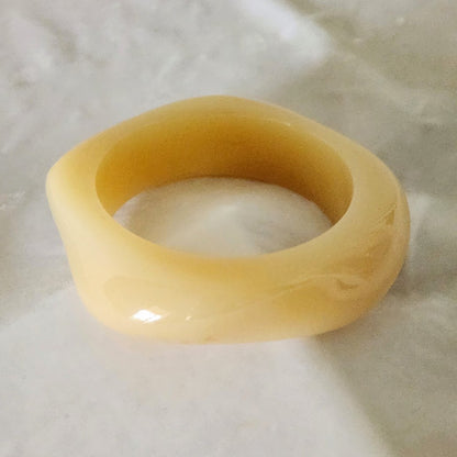 Vanilla Art Deco Revival Postmodern Resin Bangle Bracelet