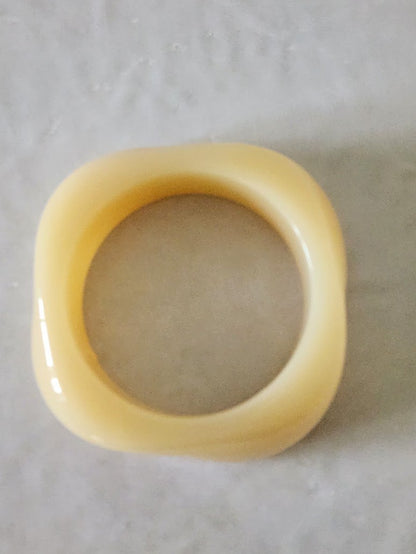 Vanilla Art Deco Revival Postmodern Resin Bangle Bracelet