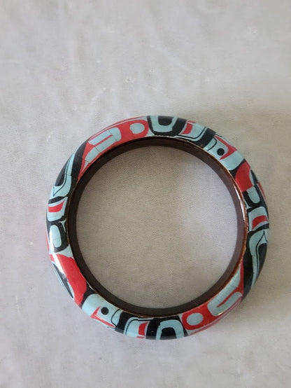 Haida Raven Moon by Gordon White Wooden Bangle Bracelet