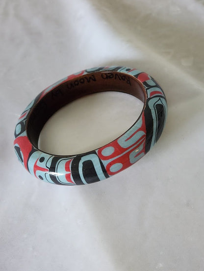 Haida Raven Moon by Gordon White Wooden Bangle Bracelet