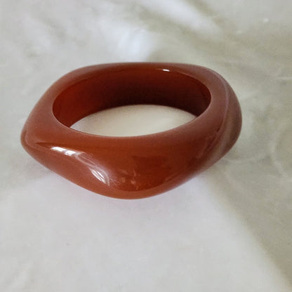 Caramel Art Deco Revival Postmodern Resin Bangle Bracelet