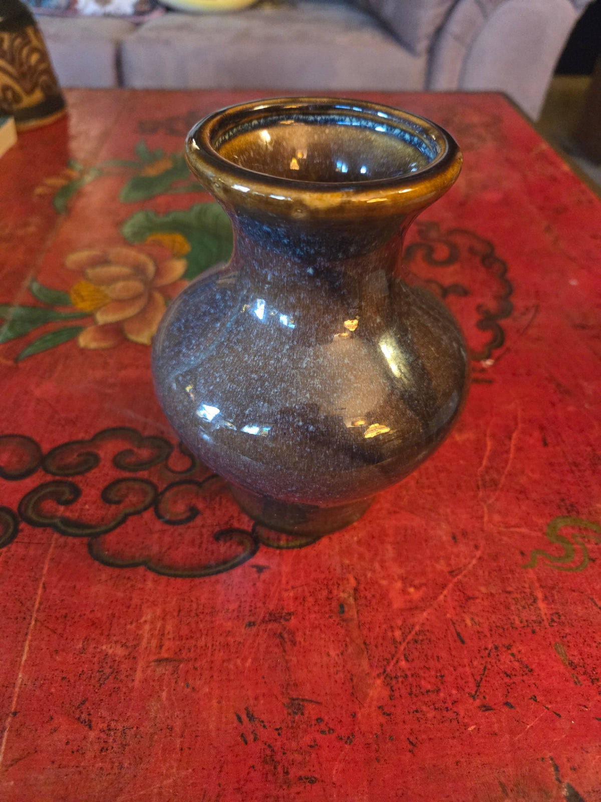 MCM drip-glaze plum vase