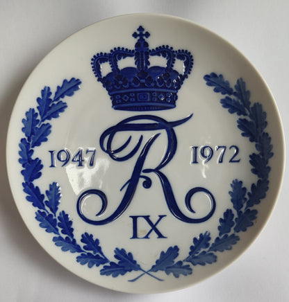 Royal Copenhagen King Frederik IX Memorial Plate 1947–1972