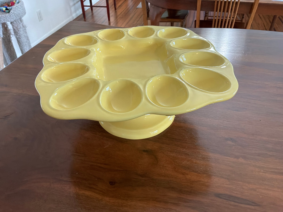 FARVAL in Portugal, pedestal deviled egg platter