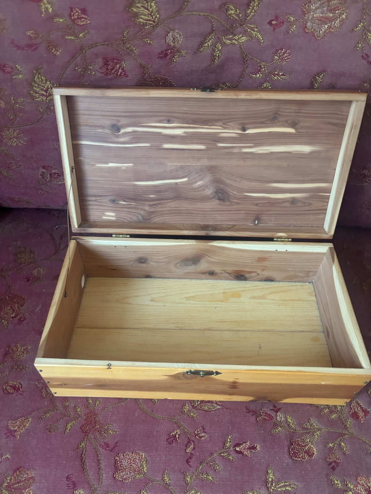 Small Cedar hinged storage box- maybe sales sample item