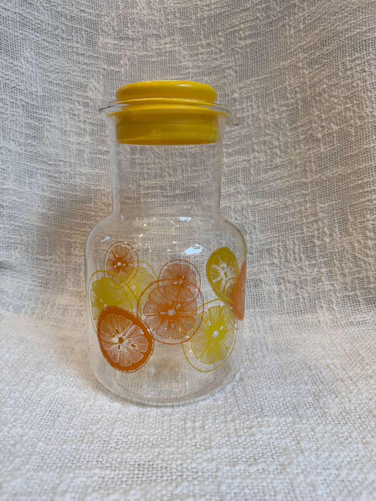 PUREX vintage juice carafe w/ yellow lid
