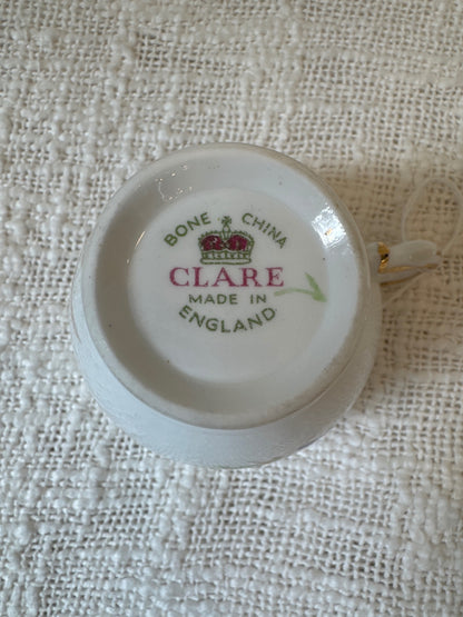 Teacup & Saucer Blue Clare England 