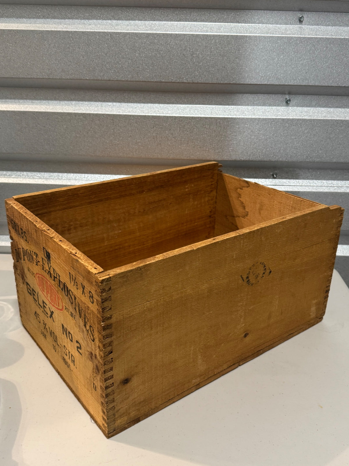 Vintage DuPont Explosive wood crate Jan 10, 1955
