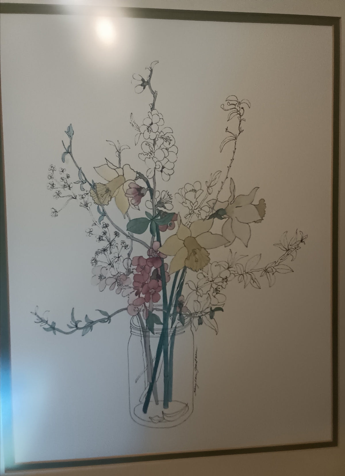 MaryLou Goertzen 1980's Botanical Floral 20" x15"