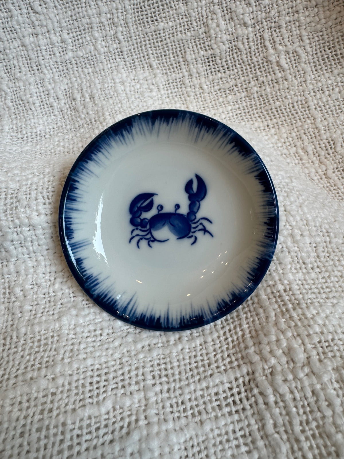 Japanese blue & white crab dipping dish 