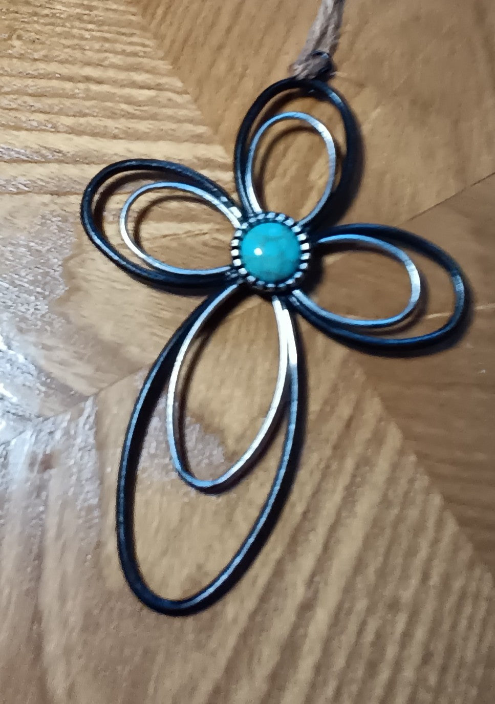 Small, Swirly Metal Cross