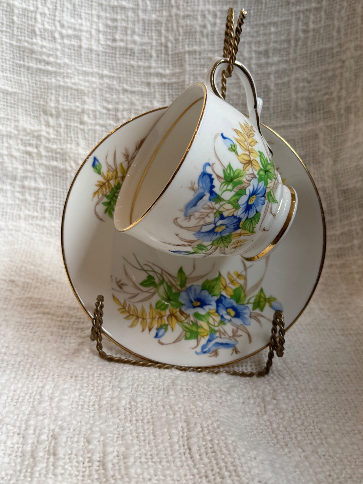 Teacup & Saucer Blue Clare England 