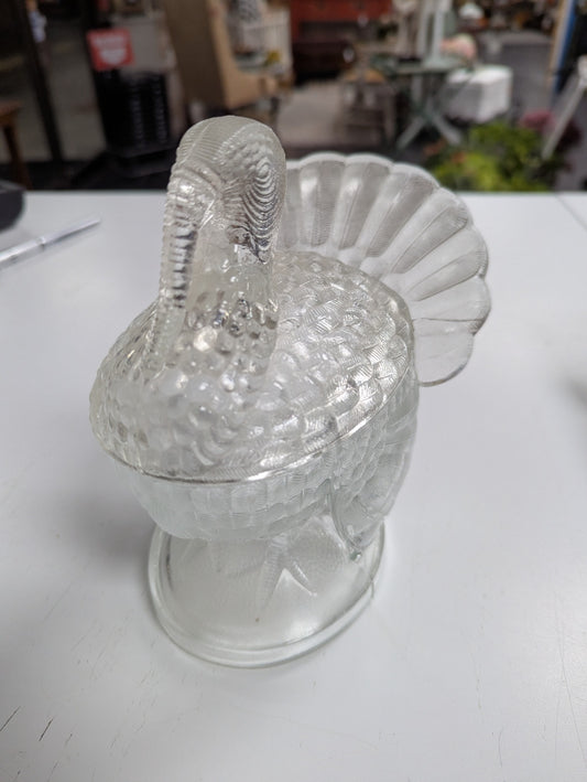 Mid Century L.E. Smith Clear Glass Tom Turkey