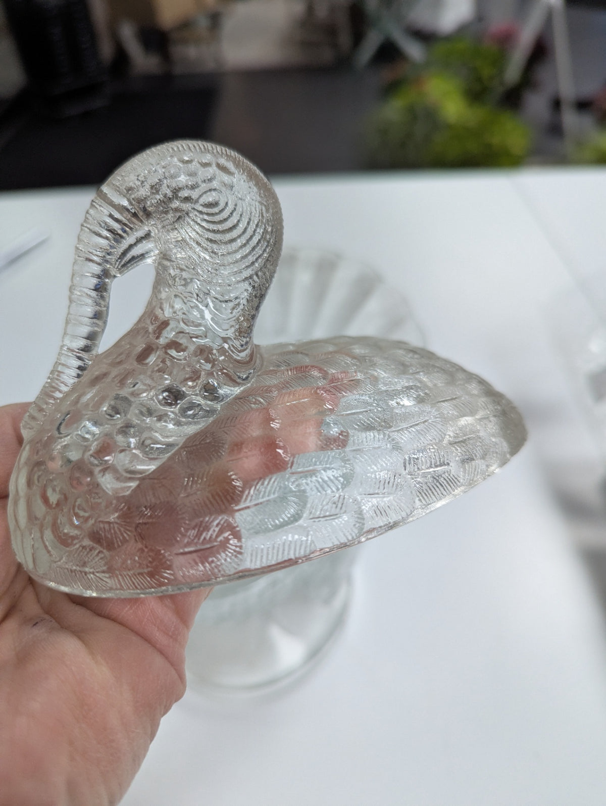 Mid Century L.E. Smith Clear Glass Tom Turkey