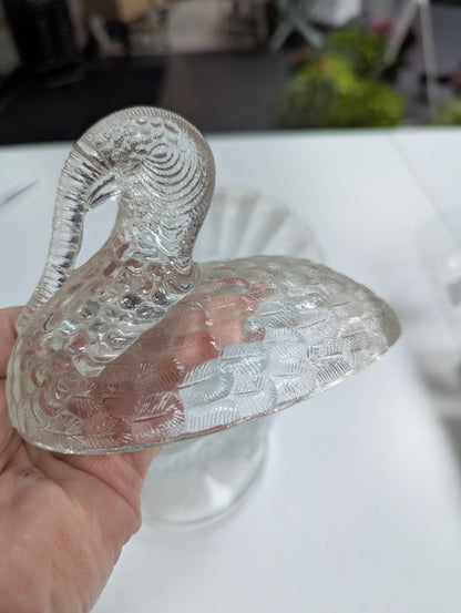 Mid Century L.E. Smith Clear Glass Tom Turkey