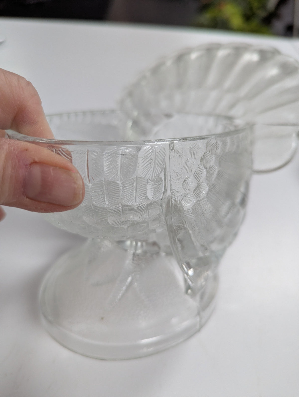 Mid Century L.E. Smith Clear Glass Tom Turkey