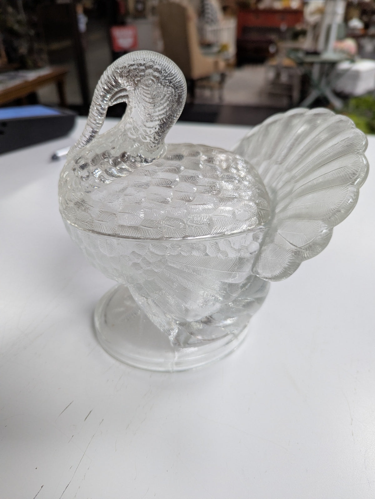 Mid Century L.E. Smith Clear Glass Tom Turkey