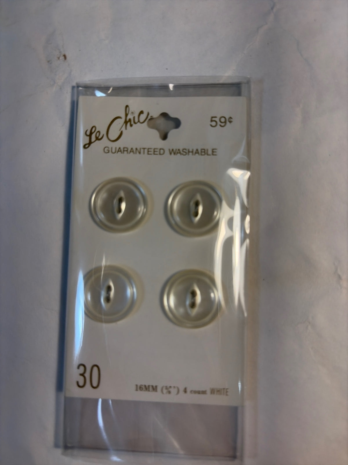 Le Chic white buttons