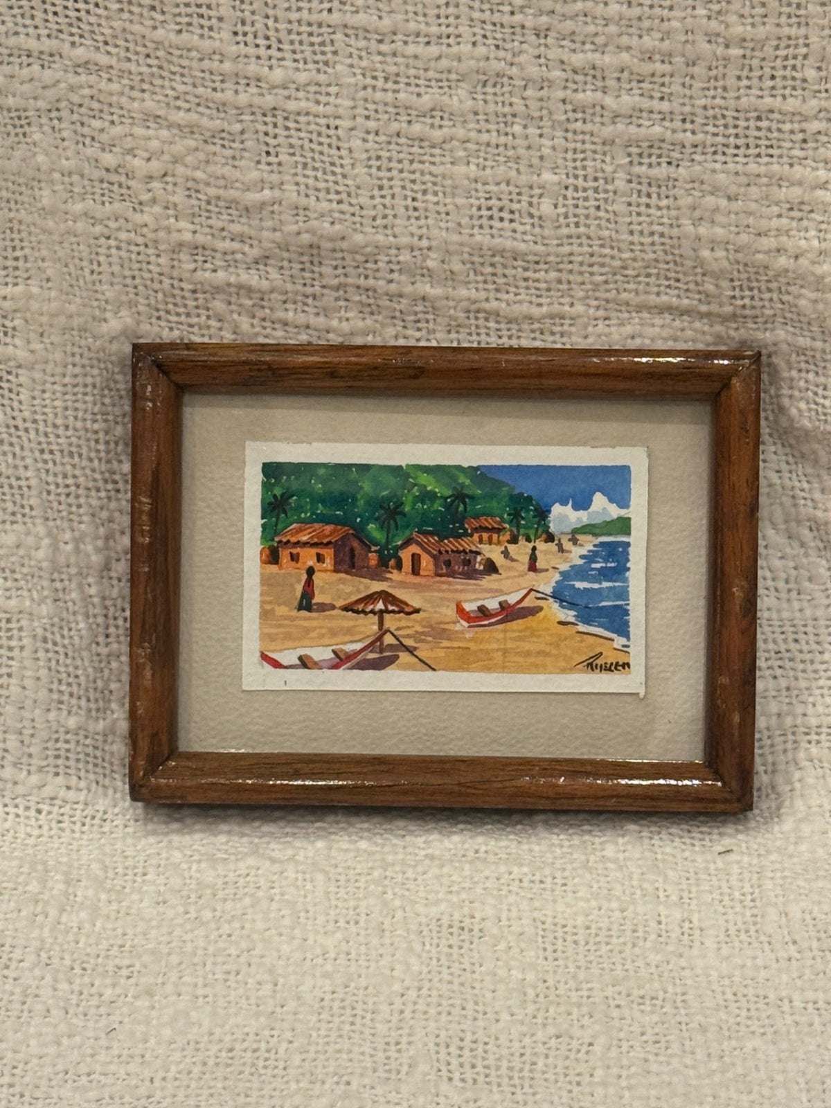 Orgina mexican mini watercolor beach Scene, Puerto Vallarta 