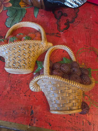 2 vintage Homco fruit baskets