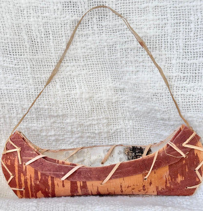 Vintage handmade birch bark canoe